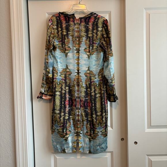 Linda Cunningham Silk Tunic Dress Sz 6 Abstract Artsy Art2Wear - Picture 8 of 10